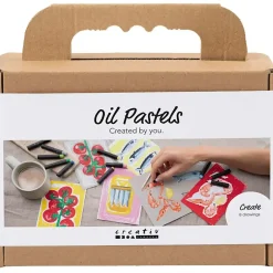 Mini DIY Kit Oliepastel | Fisk og skaldyr, grå, hvid | 1 pk.