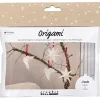 Mini DIY Kit Origami, Duer/stjerner, mørk rød, råhvid