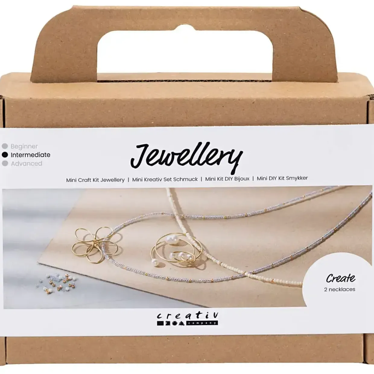 Mini DIY Kit Smykker, Halskæde med wirevedhæng, forgyldt