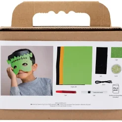 Mini DIY Kit Spooky Udklædning, Masker, halloweenfarver, 1 pk.