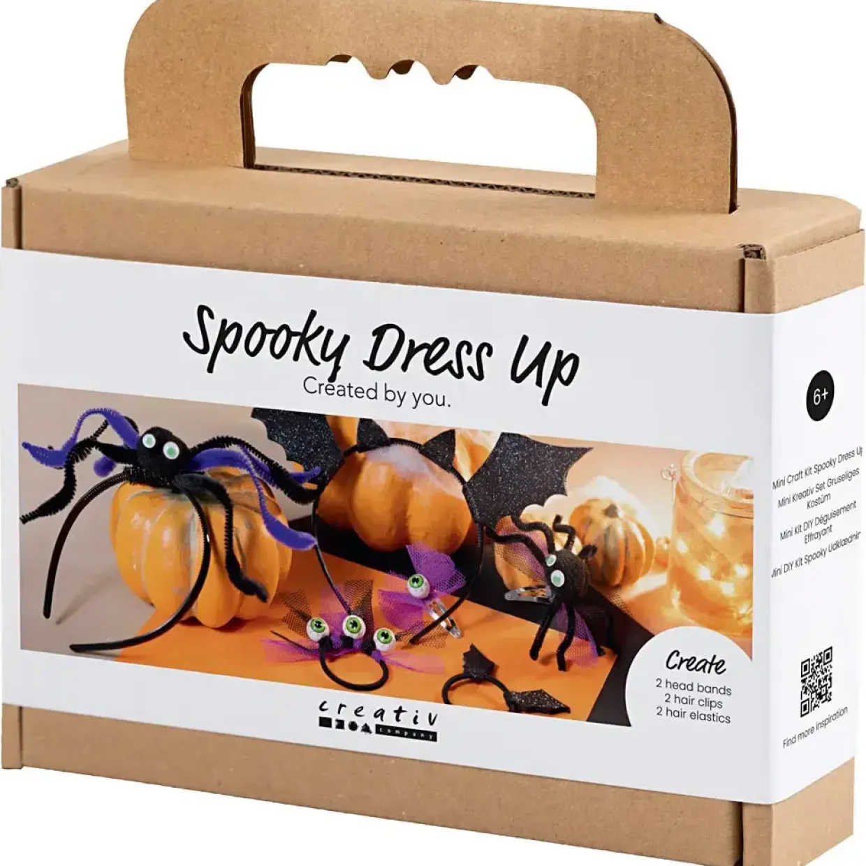Mini DIY Kit Spooky Udklædning, Hårbøjler, hårspænder og hårelastikker, black, lilac, purple, 1 pk.