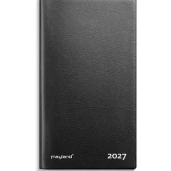 Månedskalender - Index Planner - 95x173mm - Vinyl - Sort - 2027 - Mayland - 27090000