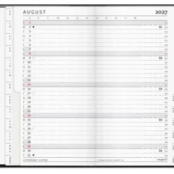 Månedskalender - Index Planner - 95x173mm - Vinyl - Sort - 2027 - Mayland - 27090000