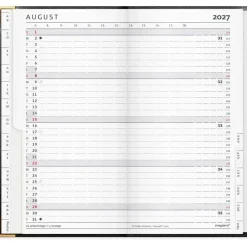 Månedskalender - Index Planner - 111x180mm - Skind - Sort - 2027 - Mayland - 27092100