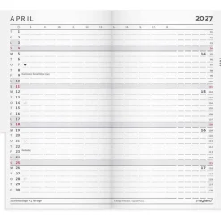 Månedskalender - Index Planner mini - 84x138mm - PP-plast - Mørkegrå - 2027 - Mayland - 27071000
