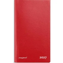 Månedskalender - Index Planner - 99x173mm - Vinyl - Rød - 2027 - Mayland - 27090010