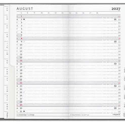 Månedskalender - Index Planner - 84x138mm - PP-plast - Mørkegrå - 2027 - Mayland - 27090050