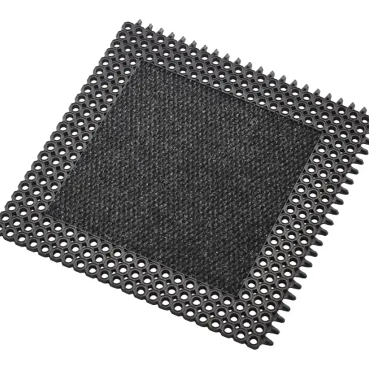 Modulmåtte, Proff, 500x500x120mm, sort, gummi, med tekstilfyld