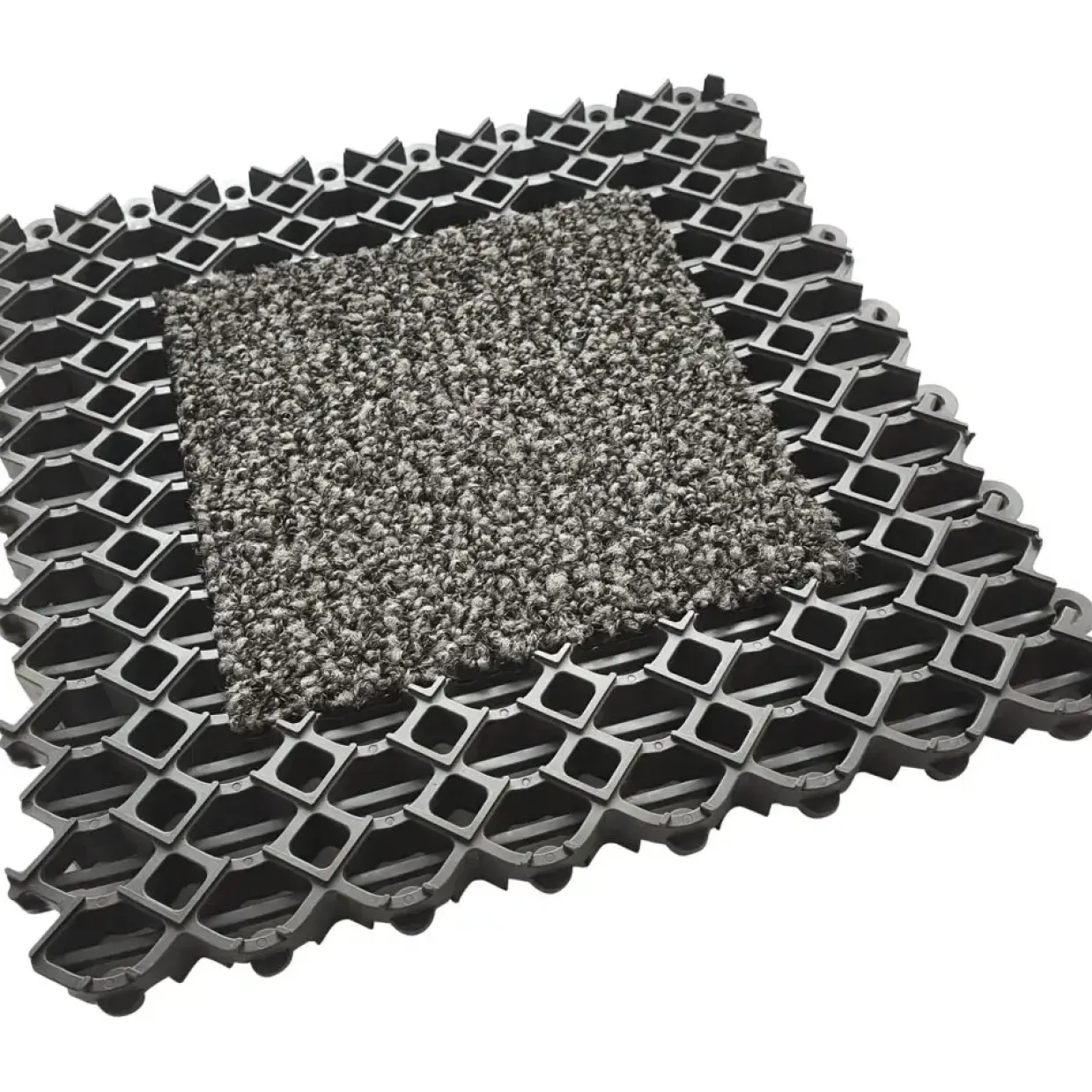Modulmåtte, Vileda, V-Mat DuoPlus, 25x25x1,4cm, antracit, 45% genanvendt plast