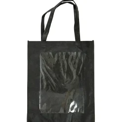 Mulepose med plastfront - Sort 42 x 34 x 12 cm - 1 stk