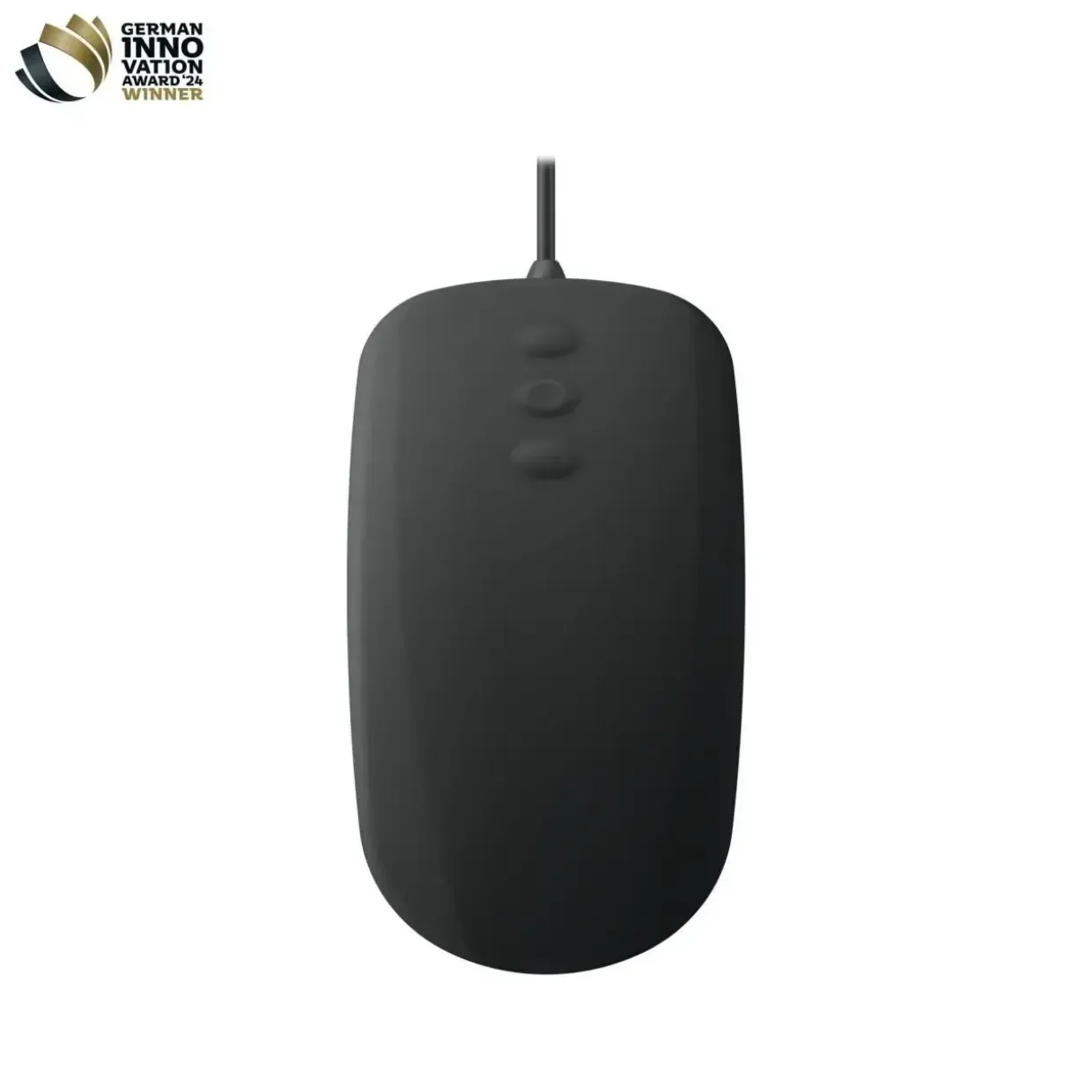 Mus, Cherry Active Key Hygiene Mouse 3 Buttons Scroll Watertight USB, Black