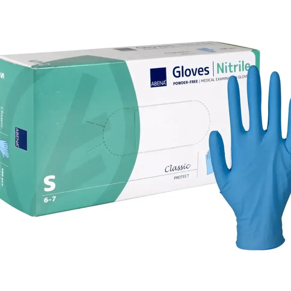 Nitrilhandsker - ABENA Classic Protect - Str. S - Nitril - Uden pudder - Blå - 100 stk