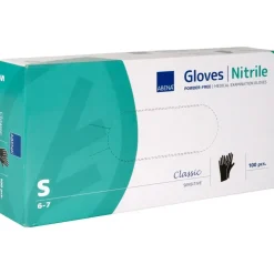 Nitrilhandsker Abena Classic Sensitive, S, Sort - 100 stk