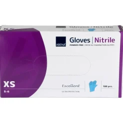 Nitrilhandsker blå Abena Excellent XS pudderfri - 100 stk