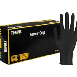 Nitrilhandsker THOR Power Grip M sort pudderfri - 500 stk
