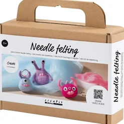 Nålefiltning Monster DIY Kit - Mini Kreakasse - Ass. farver