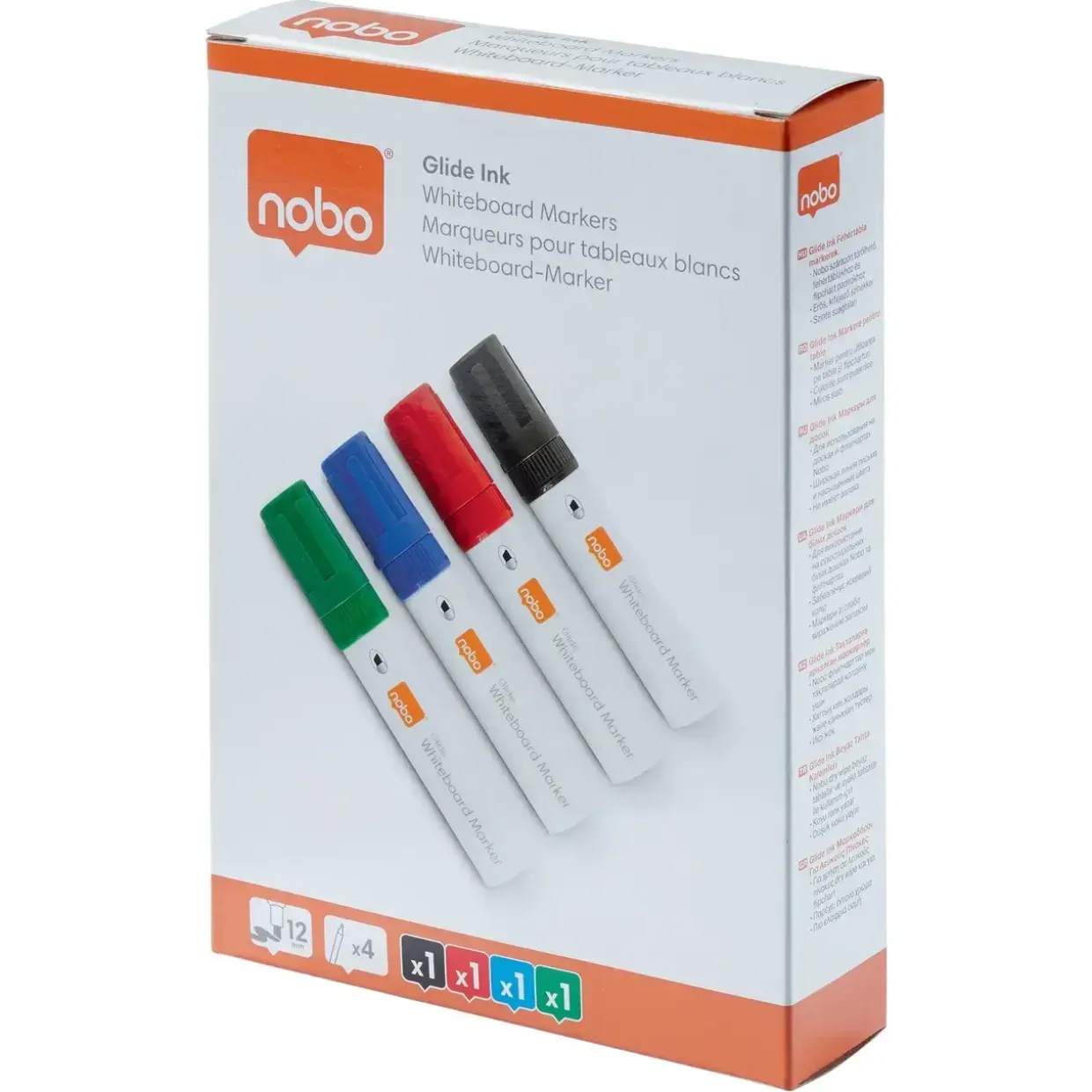 Nobo WB Marker Glide Jumbo skrå 10mm ass - 4 stk