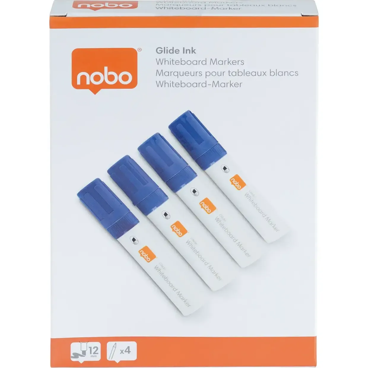 Nobo WB Marker Glide Jumbo skrå 10mm blå - 4 stk