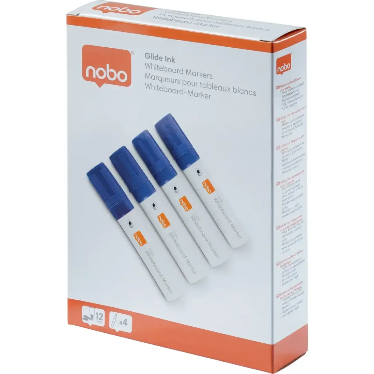 Nobo WB Marker Glide Jumbo skrå 10mm blå - 4 stk