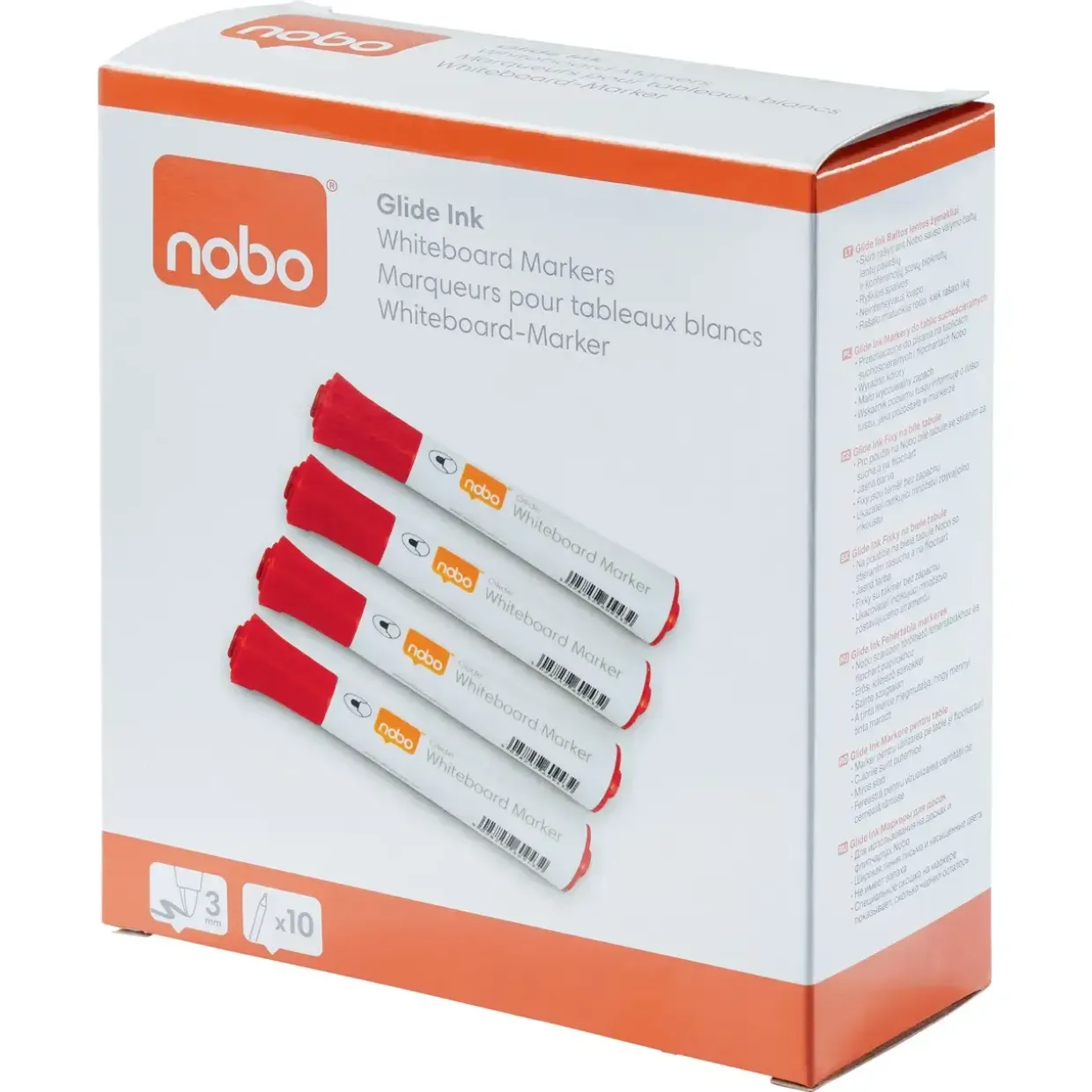 Nobo WB Marker Glide rund 2mm rød - 10 stk