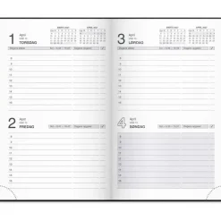 Noteringskalender 2 dage - 103x164mm - Kunstskind - Sort - 2027 - Mayland - 27180000