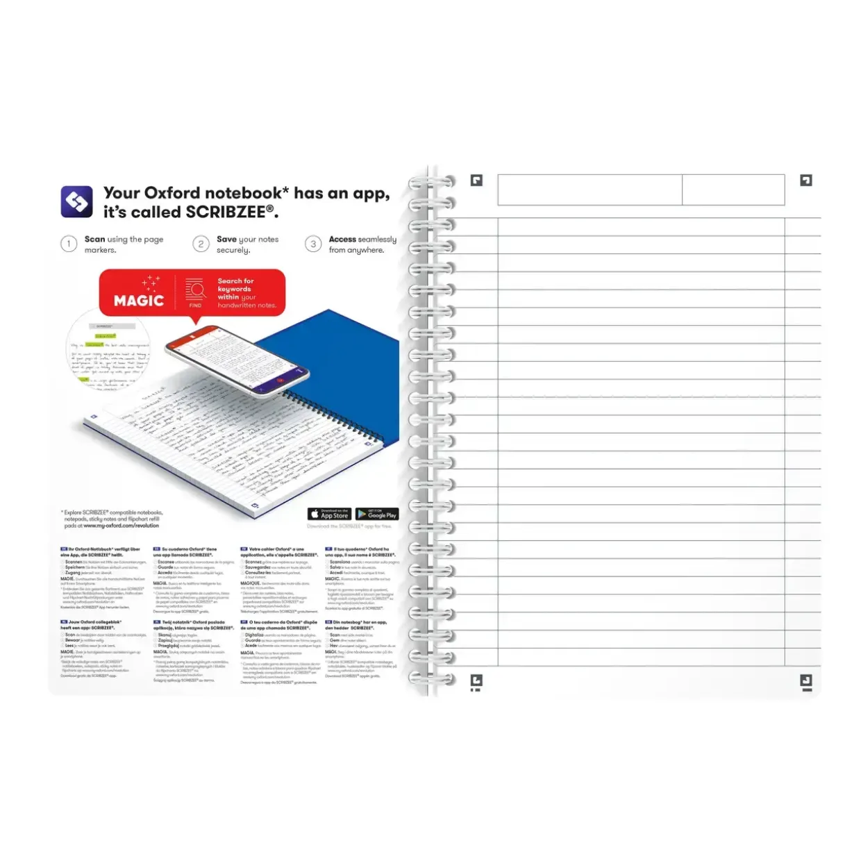 Notesbøger A5 Linieret papir 90g Oxford - 50 sider