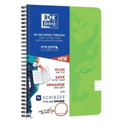 Notesbog A5+ Oxford Touch - linjeret 70 ark - 90g grøn