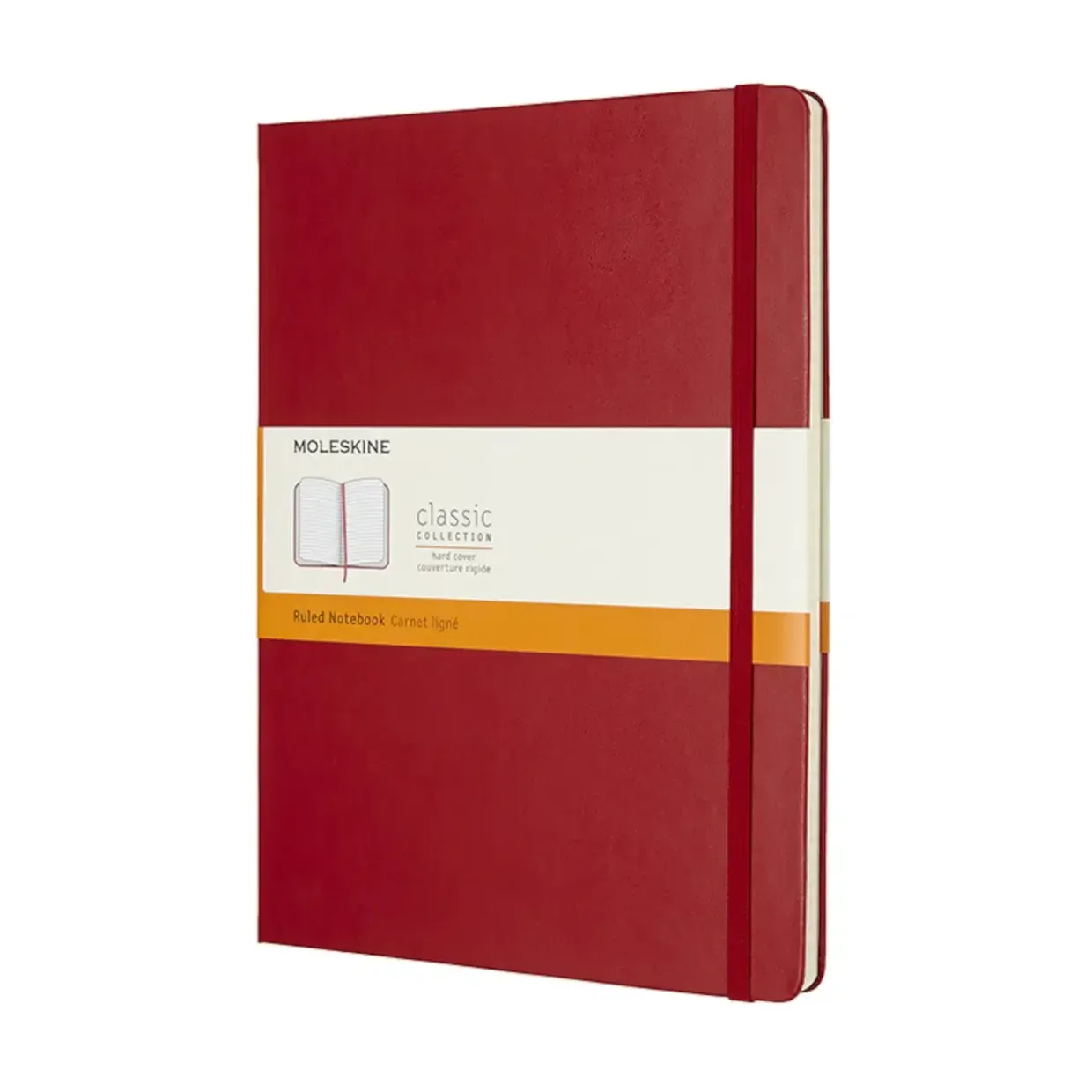 Notesbog MOLESKINE Classic hard linieret XL rød