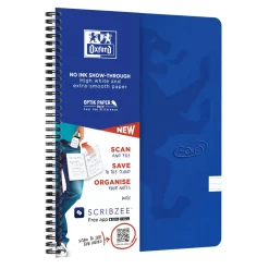 Notesbog Oxford TOUCH A4+ blå linieret 90g - 5 stk