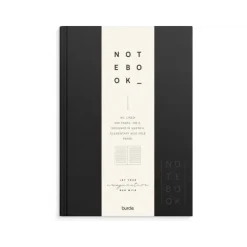Notesbog - Textile - A5 - Sort - Linjeret