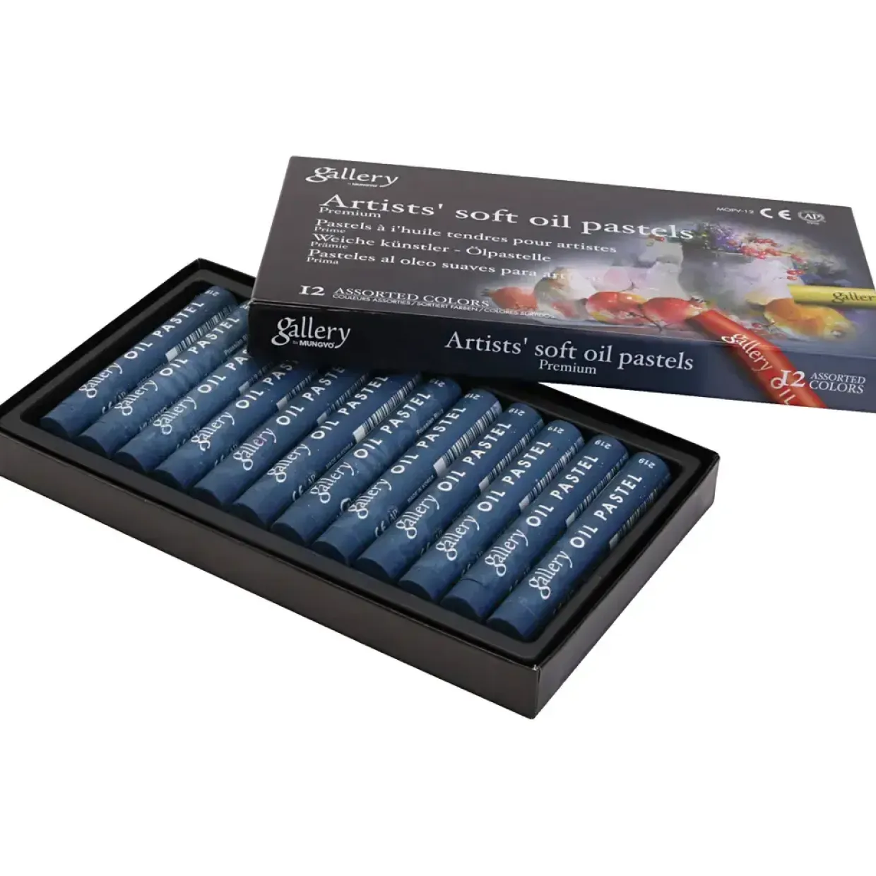 Oliepastelkridt Gallery L: 7 cm diam. 11 mm prussian blue (447) - 12 stk pr pakke
