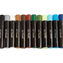 Oliepastel | L: 7 cm, tykkelse 11 mm, Naturfarver | 12 stk./ 1 pk.