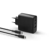 Oplader, Dbramante1928, IT - EU W. Charger - 100W + 2m C-C TPE cable - Sort
