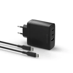 Oplader, Dbramante1928, IT - EU W. Charger - 100W + 2m C-C TPE cable - Sort