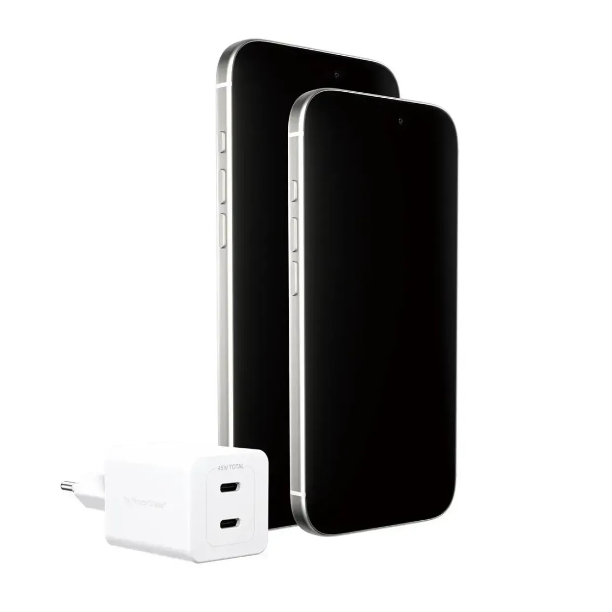 Oplader, Empower by PanzerGlass, Turbo, 45W, 2x USB-C, EU stik, Hvid