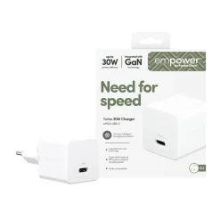 Oplader, Empower by PanzerGlass, Turbo, 30W, USB-C, EU stik, Hvid