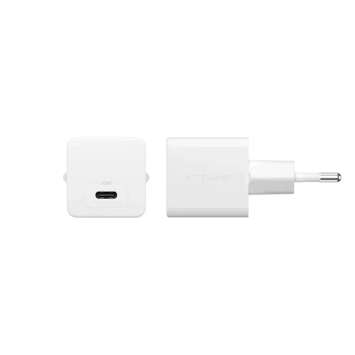 Oplader, Empower by PanzerGlass, Turbo, 30W, USB-C, EU stik, Hvid