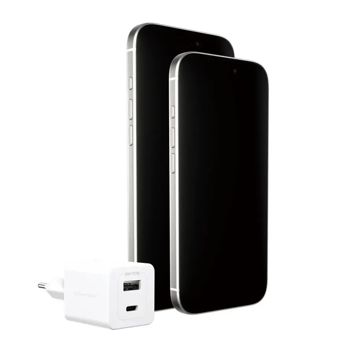 Oplader, Empower by PanzerGlass, Turbo, 35W, USB-C + USB-A, EU stik, Hvid