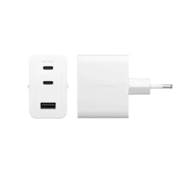 Oplader, Empower by PanzerGlass, Turbo 70W, Multiple Charger, 2x USB-C+USB-A, EU stik, Hvid