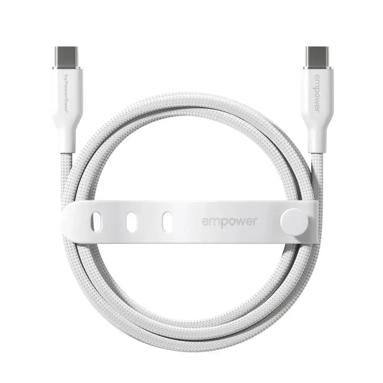 Opladerkabel, Empower by PanzerGlass, Racing, 60W, USB-C to USB-C, 2M, Hvid