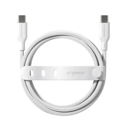 Opladerkabel, Empower by PanzerGlass, Racing, 240W, USB-C to USB-C, 2M, Hvid