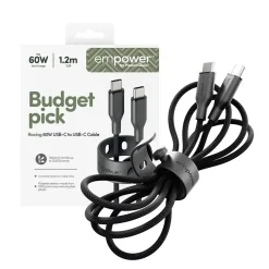 Opladerkabel, Empower by PanzerGlass, Racing, 60W, USB-C to USB-C, 1.2M, Sort
