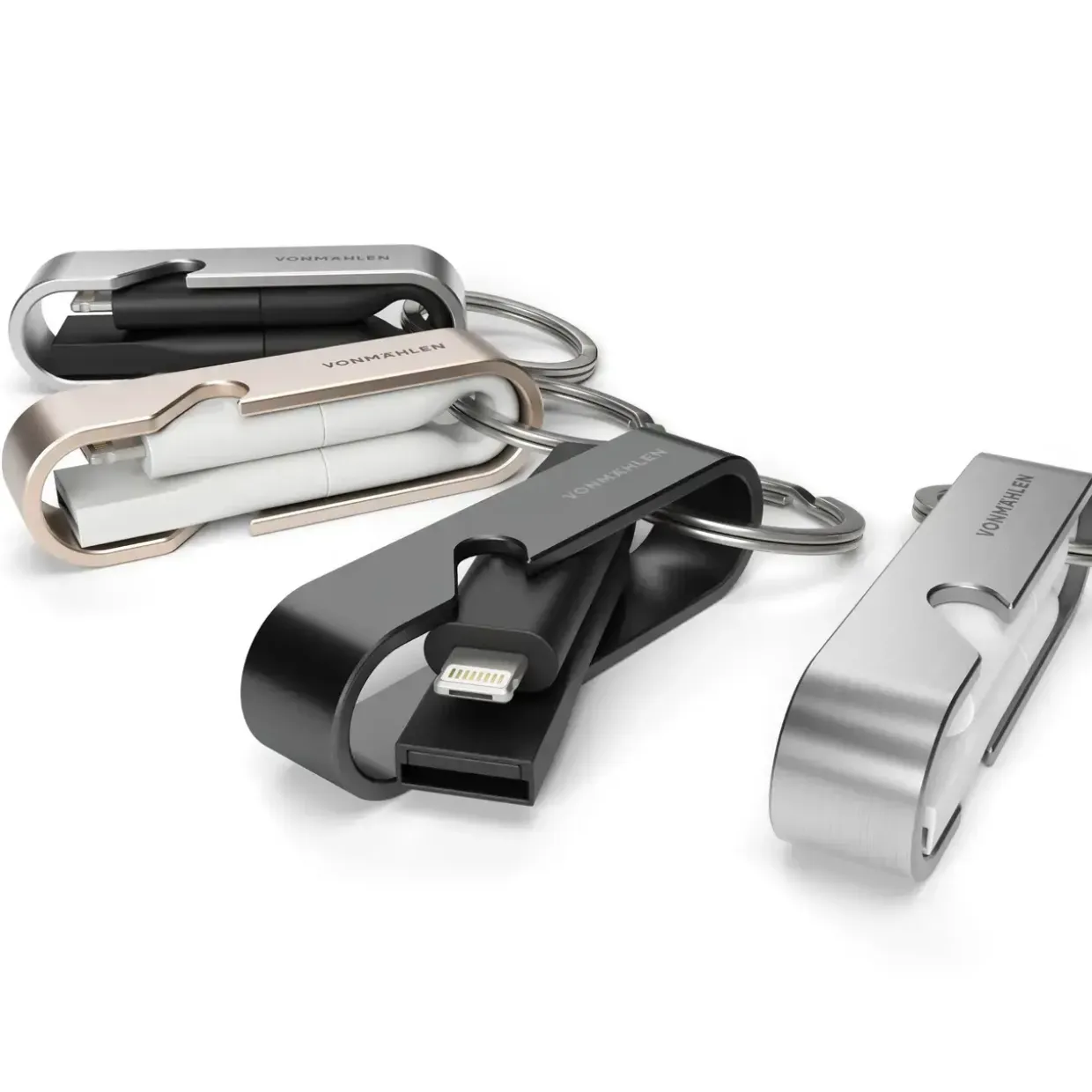 Opladerkabel - Vonmählen High Six 6-i-1 - Sort/Sølv - USB-A/USB-C/Lightning/Micro-USB