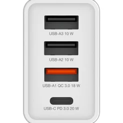 Oplader - Verbatim - CHR-30EU2 - 4-port - USB-C - Hvid