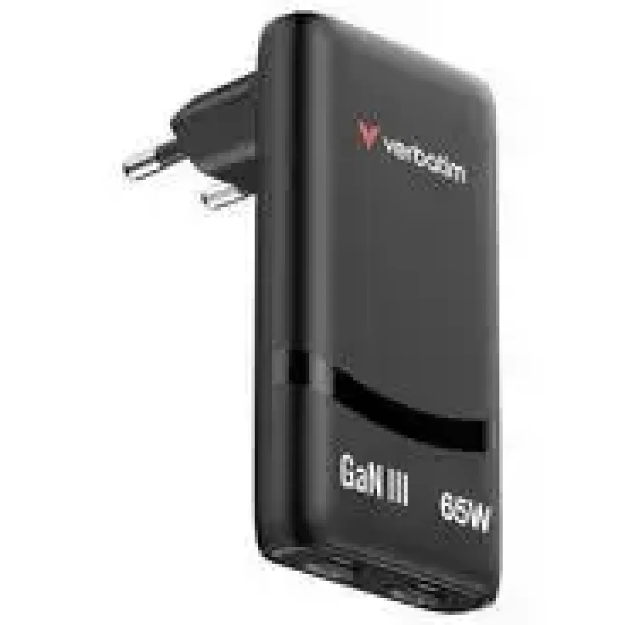 Oplader - Verbatim - Fold 'n' Go GaN Charger - 65W - EU 2xUSB-C - Sort