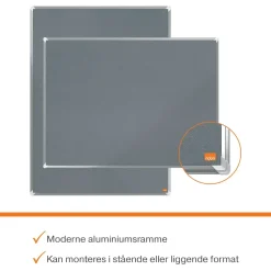 Opslagstavle Nobo Premium Plus ECO filt - 90x60cm - grå