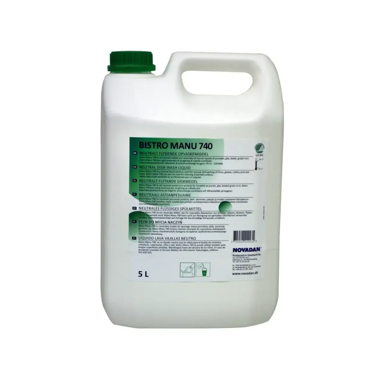 Opvaskemiddel - Bistro Manu 740 - neutralt til manuel opvask - 5 L