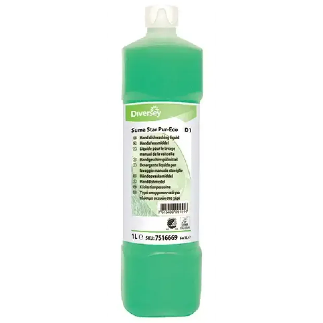 Opvaskemiddel - Suma Star Pur-Eco D1 Håndopvask - 1 liter - 6 stk