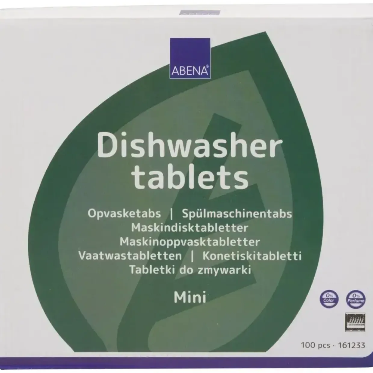 Opvasketabs - ABENA - Mini - Vandopløselig folie - Uden klor, farve og parfume - 100 stk - 5 pakker