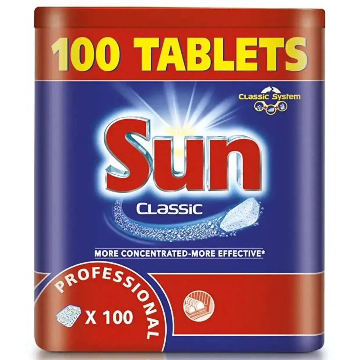 Opvasketabs - Sun Classic Professional Tablets - koncentreret med aktivt ilt - 100 stk
